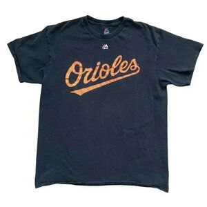 Baltimore Orioles Baseball T-Shirt Youth Large Majestic Tee MLB